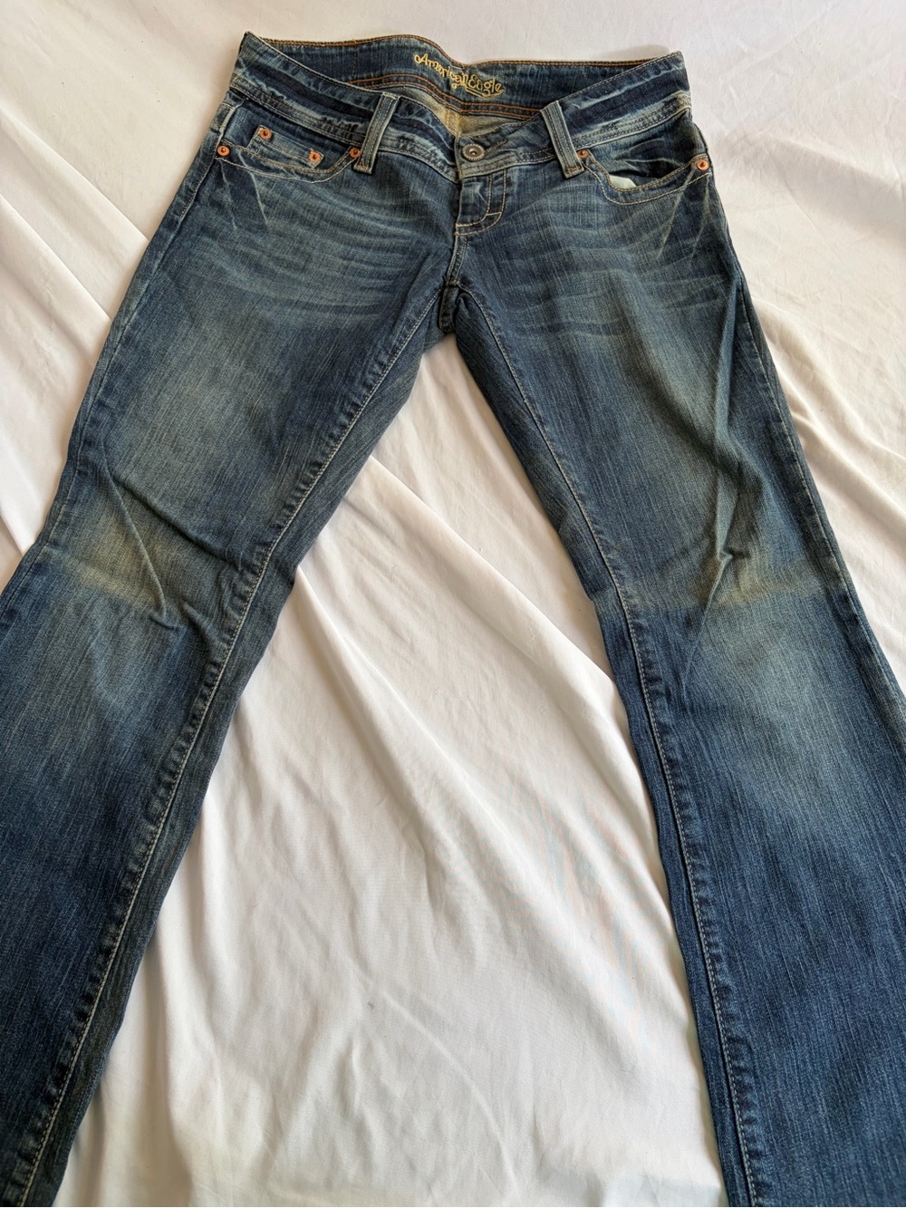 American Eagle AE Artist Jeans Womens Size 4 Low Rise Wide Leg Y2K Denim Bootcut